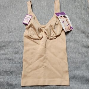 New Defects Under Where? Large Womens Beige Ribbed Shapewear Tank Top